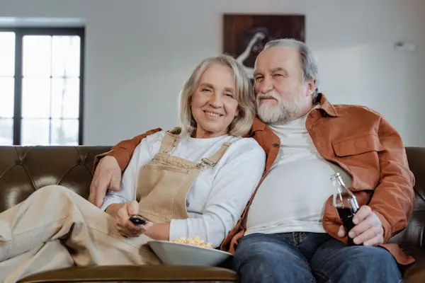 Older couple on the sofa