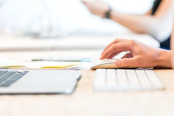 Person using a mouse